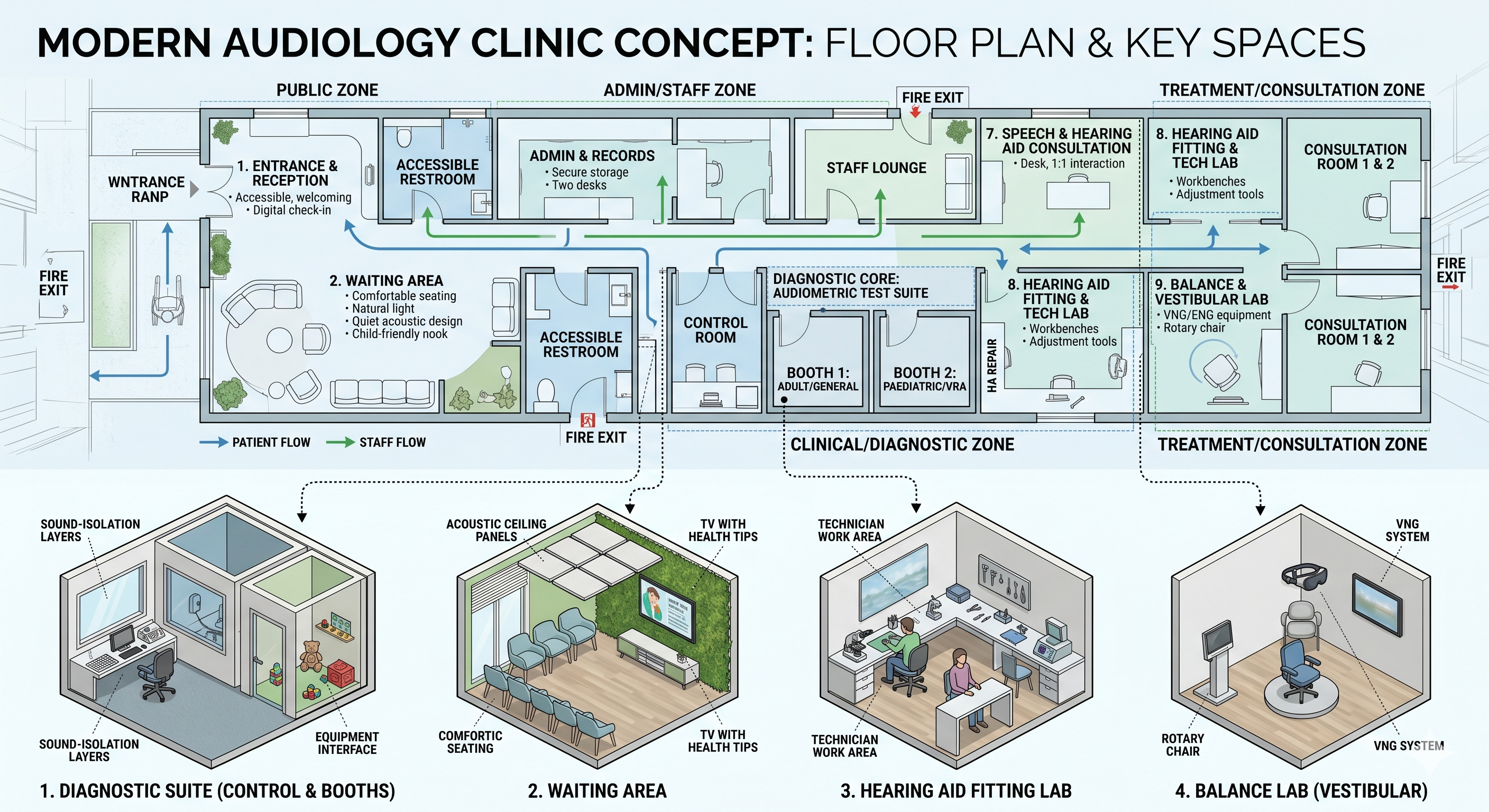 Audiology clinic floor plan and layout