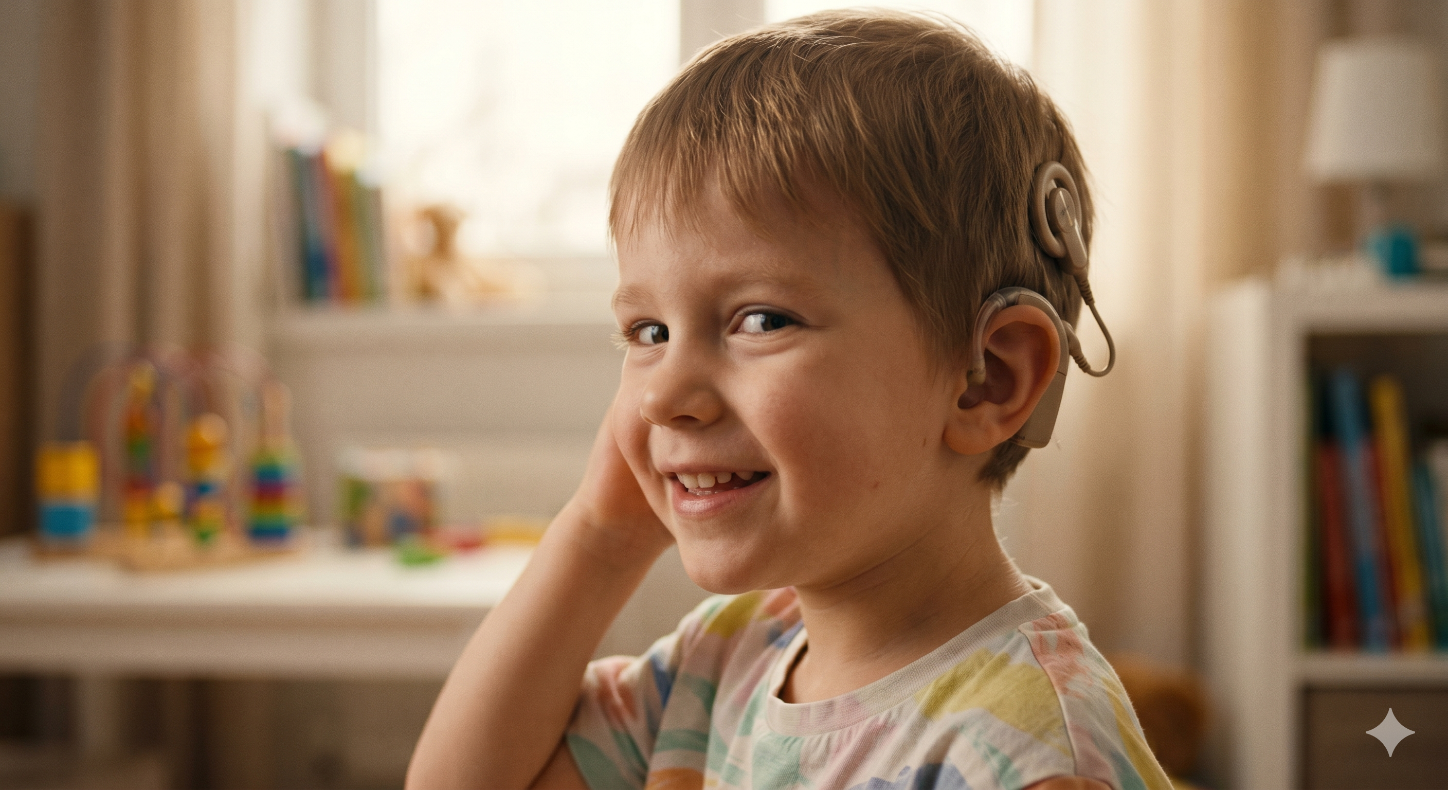 Child with cochlear implant smiling