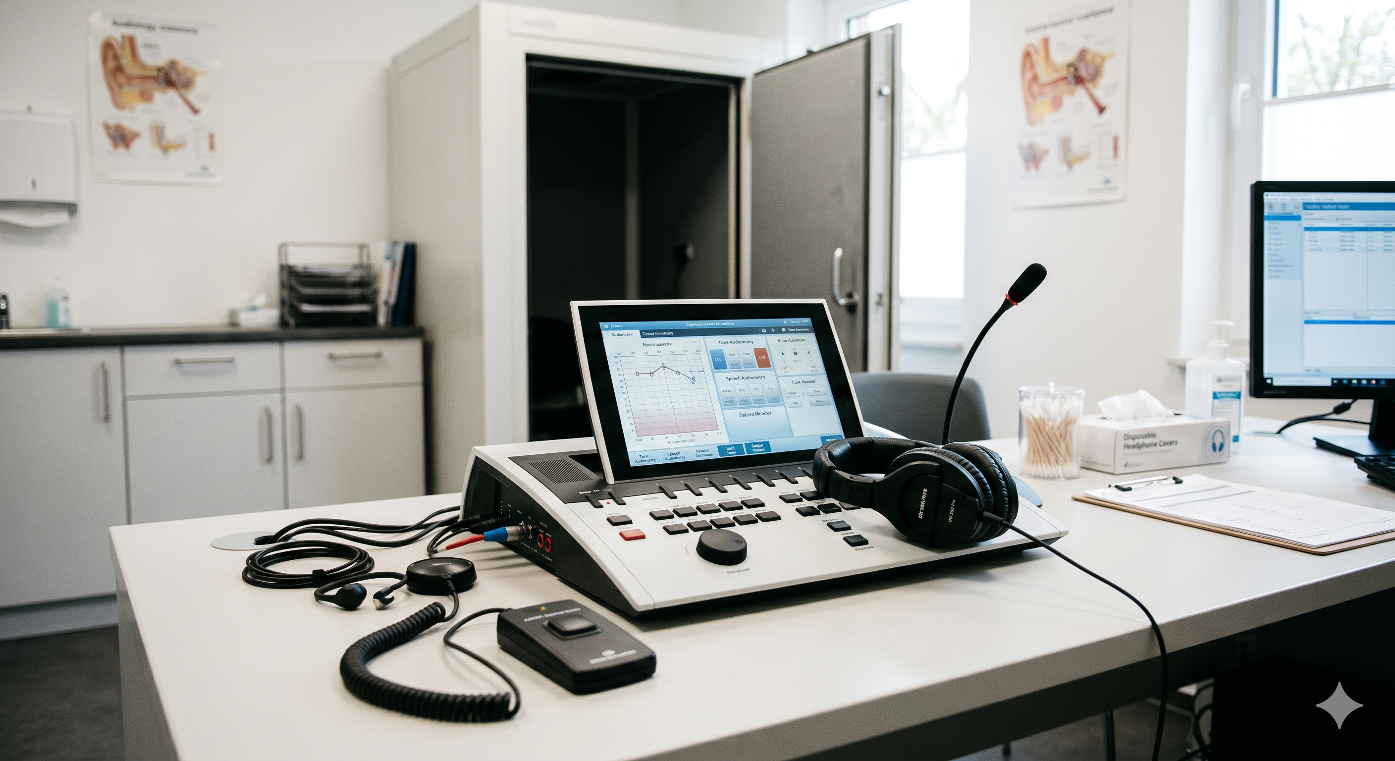 Modern audiometer in clinical setup